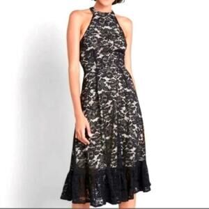 ModCloth A Night Like This black lace halter dress. Size 24